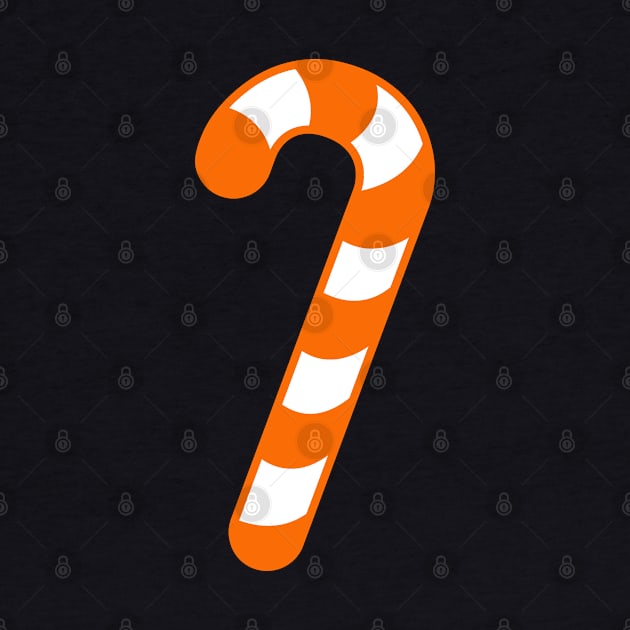 LARGE ORANGE CANDY CANE - CUTE CHRISTMAS DESIGN by iskybibblle